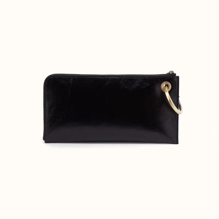 Hobo Fashion Jett Wristlet - Polished Leather | Black