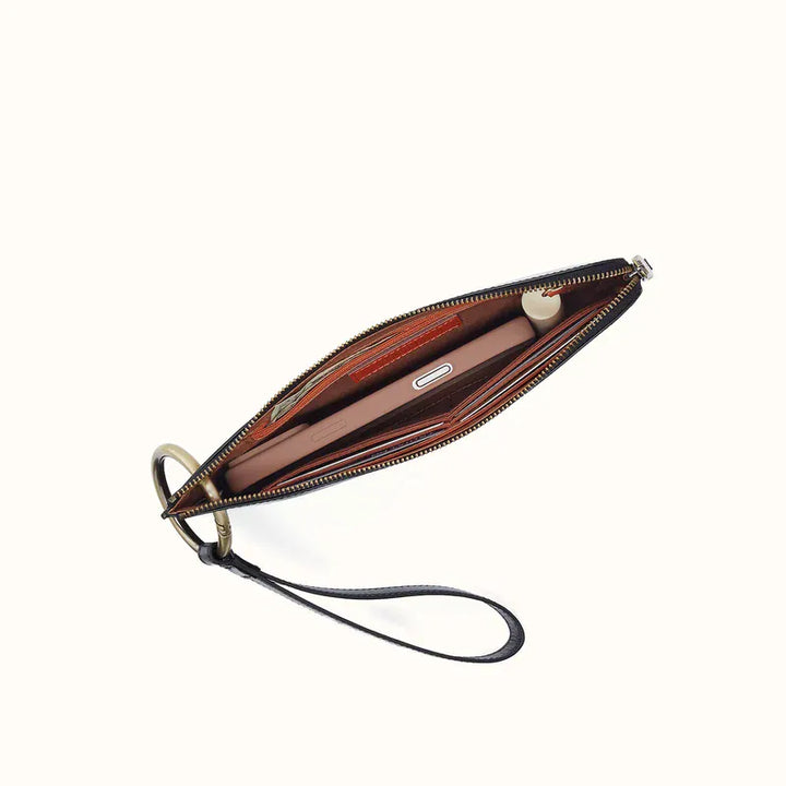 Hobo Fashion Jett Wristlet - Polished Leather | Black