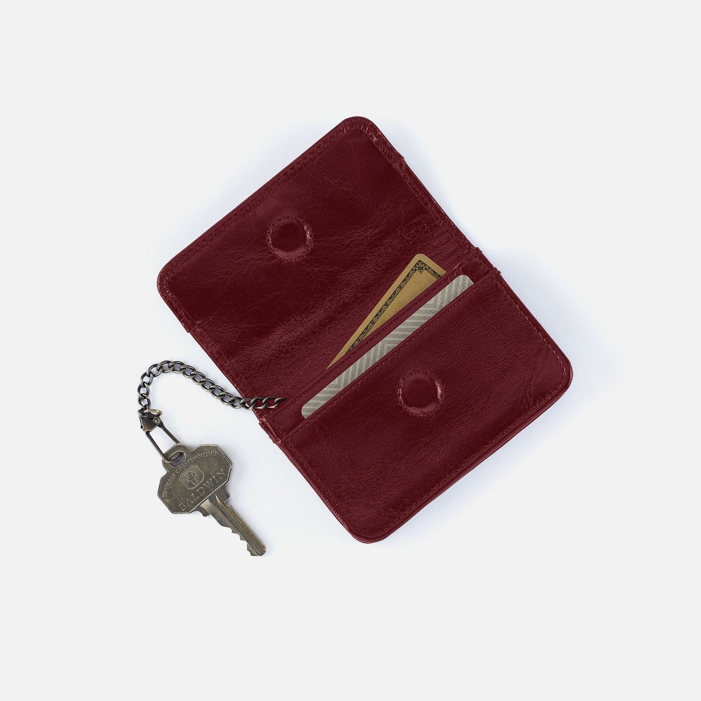 Hobo Fashion Jill Flap Card Case - Polished Leather | Saddleberry