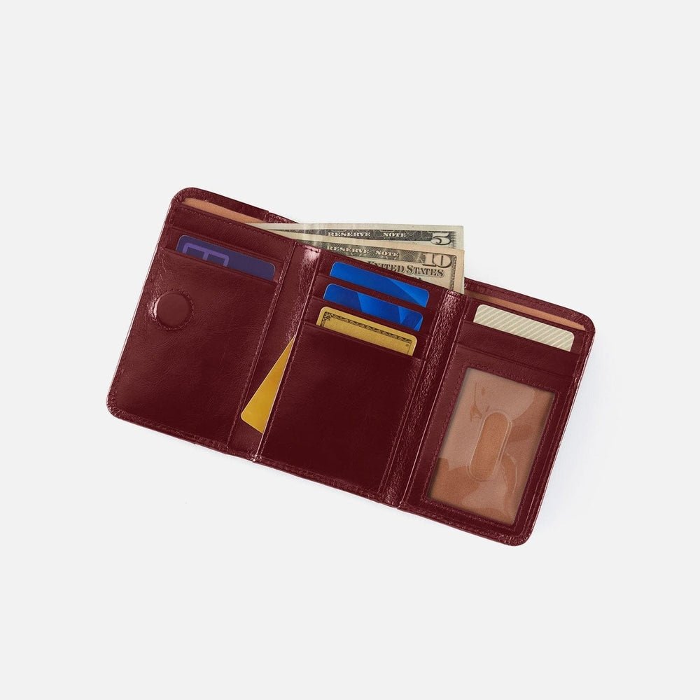 Hobo Fashion Jill Trifold Wallet - Polished Leather | Saddleberry