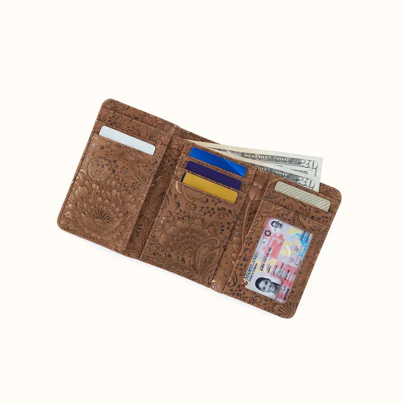 Hobo Fashion Jill Trifold Wallet - Printed Leather | Mink Folklore
