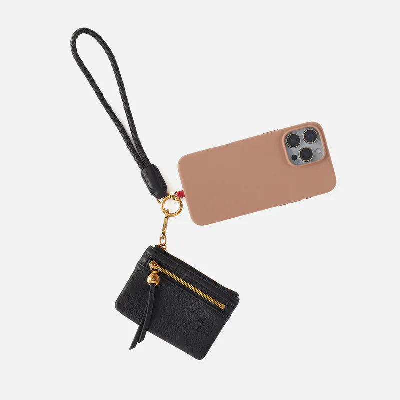 Hobo Fashion Lasso Phone Wristlet - Pebbled Leather | Black