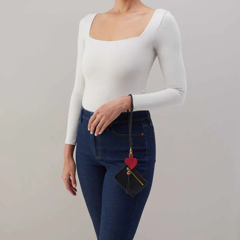 Hobo Fashion Lasso Phone Wristlet - Pebbled Leather | Black