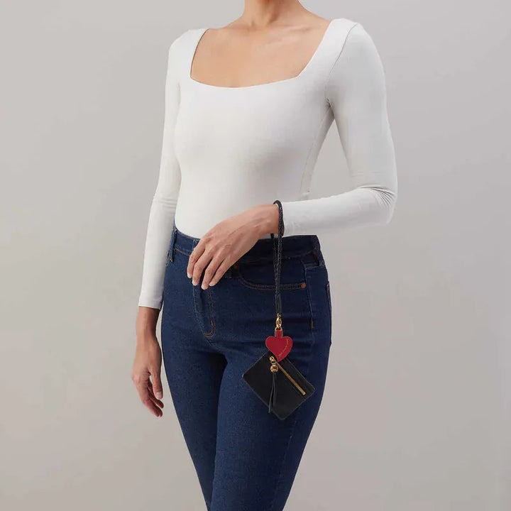 Hobo Fashion Lasso Phone Wristlet - Pebbled Leather | Black