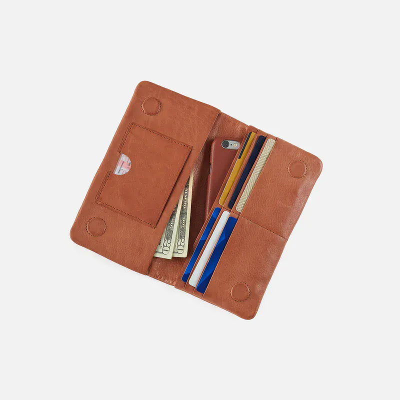 Hobo Fashion Lumen Continental Wallet - Washed Leather | Harvest Wheat