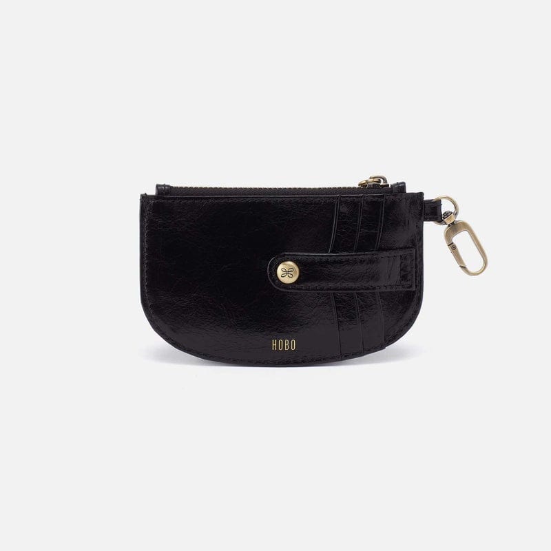 Hobo Fashion Luna Card Pouch - Polished Leather | Black