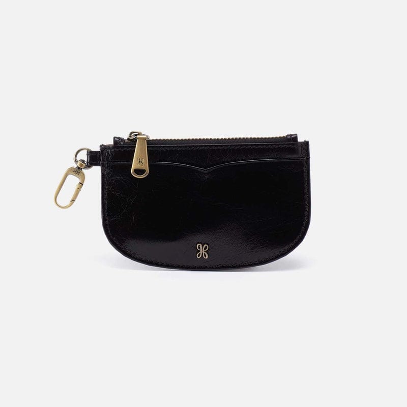 Hobo Fashion Luna Card Pouch - Polished Leather | Black