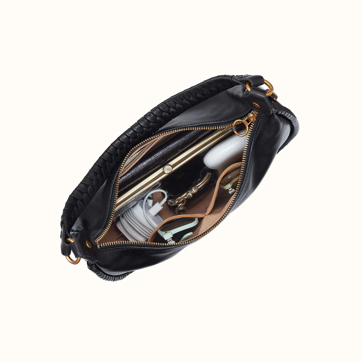 Hobo Fashion Mia Crescent Hobo Bag - Smooth Leather | Black