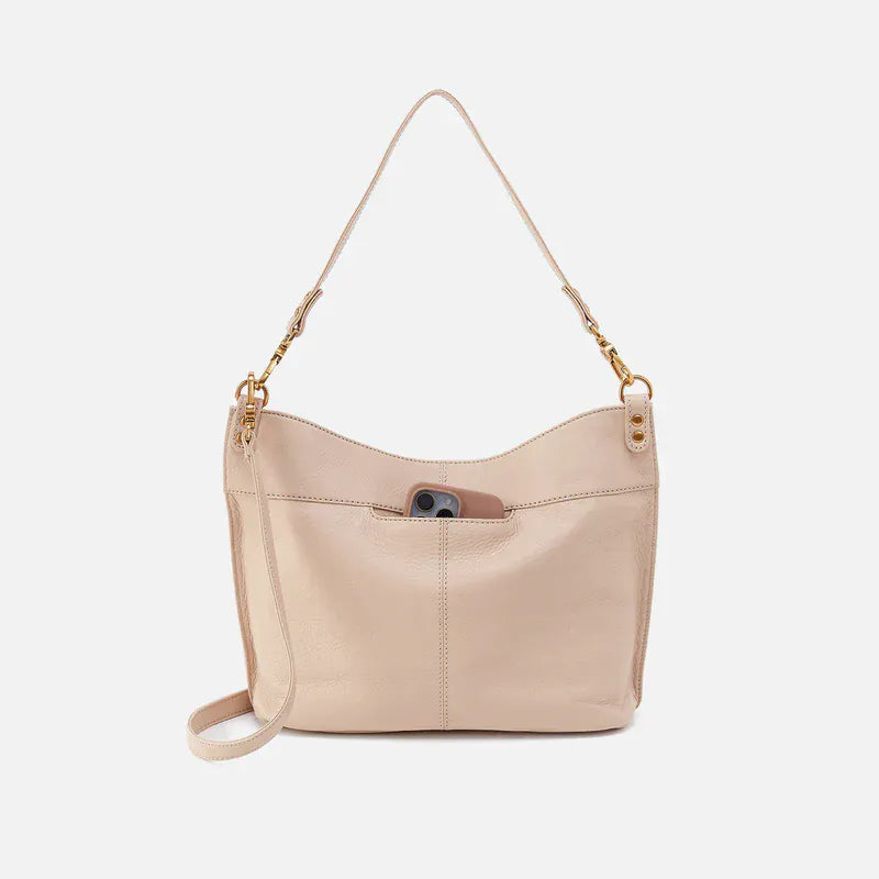 Hobo Fashion Pier Shoulder Bag - Pebbled Leather | Stonewash