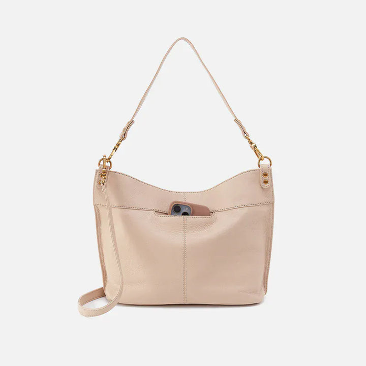 Hobo Fashion Pier Shoulder Bag - Pebbled Leather | Stonewash