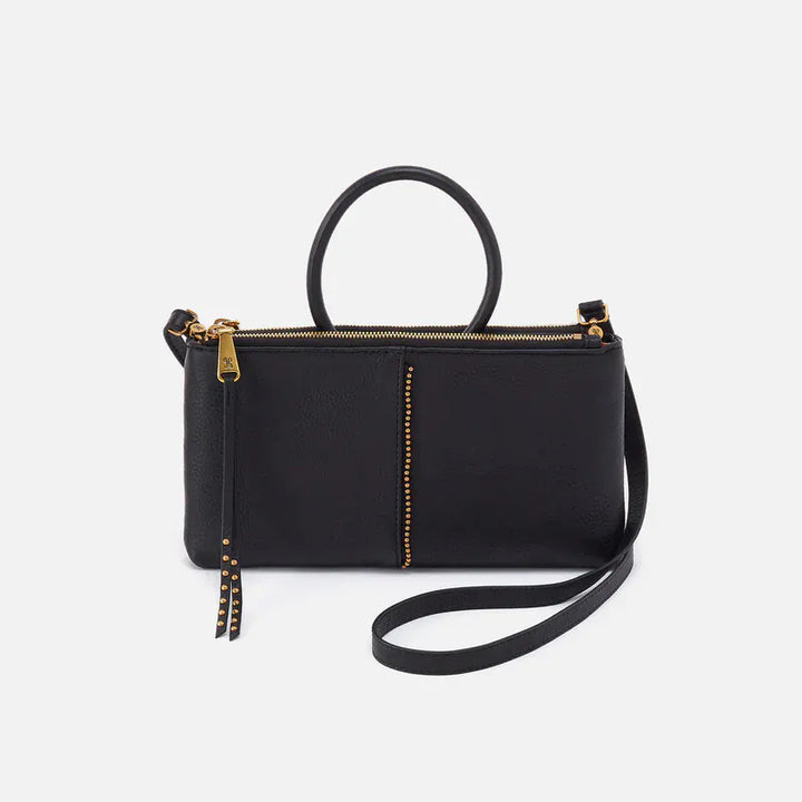 Hobo Fashion Sable Crossbody - Pebbled Leather | Black
