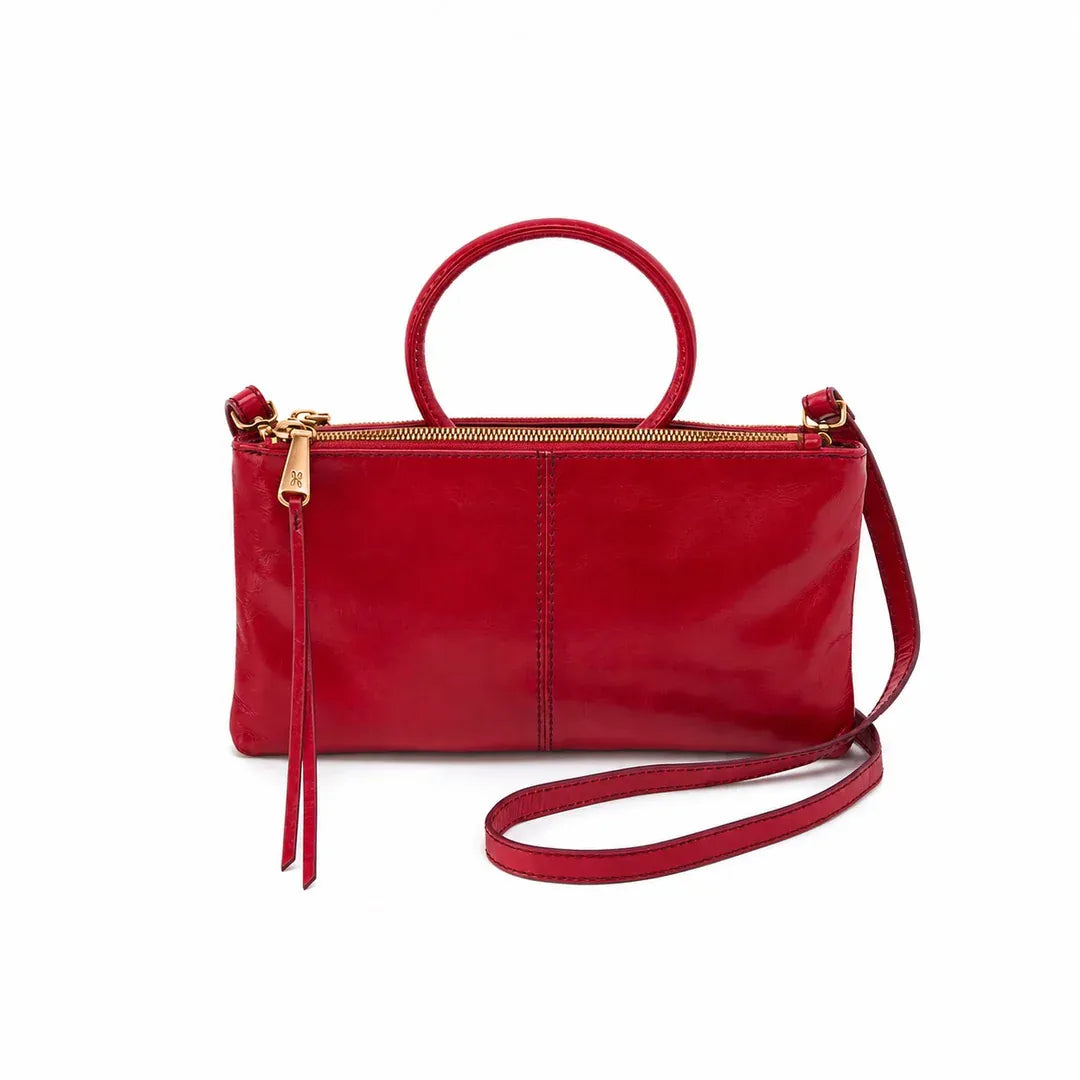 Hobo Fashion Sable Crossbody - Pebbled Leather | True Red