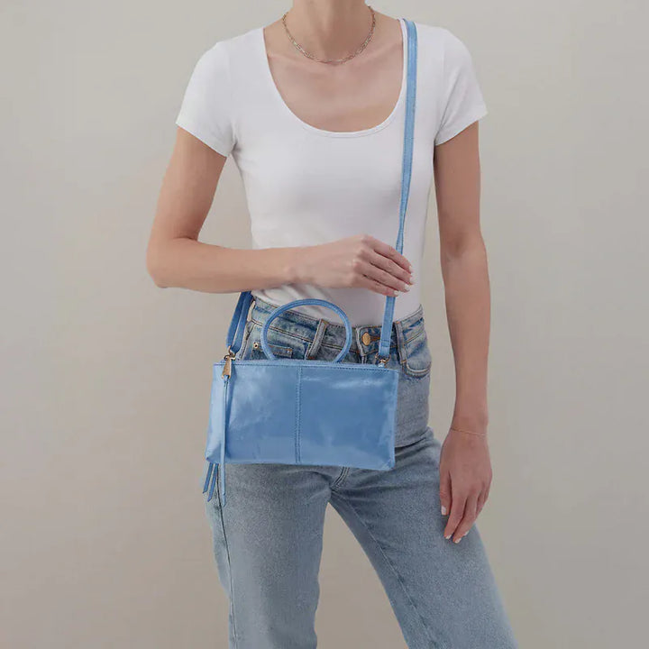 Hobo Fashion Sable Crossbody - Polished Leather | Faded Denim