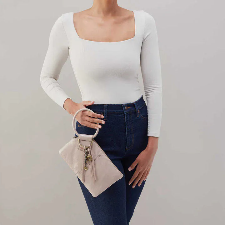 Hobo Fashion Sable Wristlet - Aniline Gloss Leather | Stone Gloss