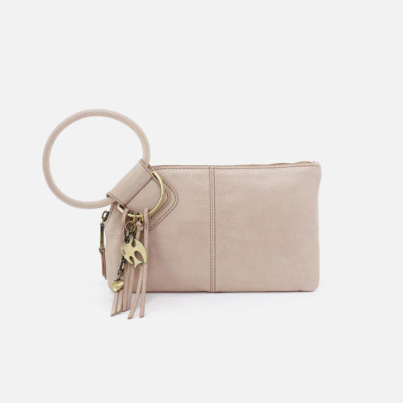 Hobo Fashion Sable Wristlet - Aniline Gloss Leather | Stone Gloss