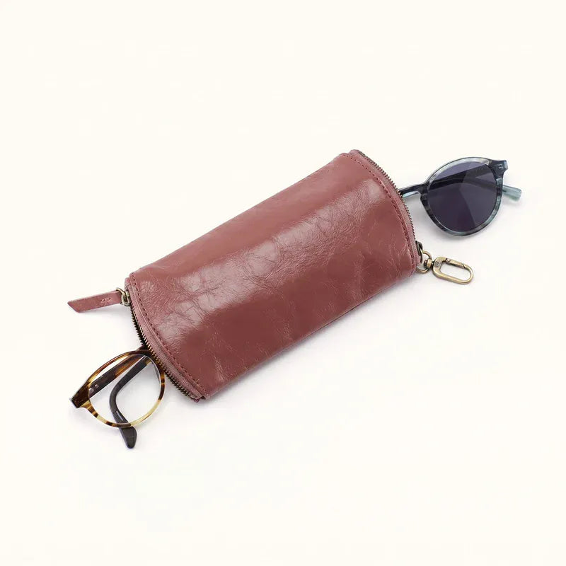 Hobo Fashion Spark Double Eyeglass Case - Polished Leather | Rosewood