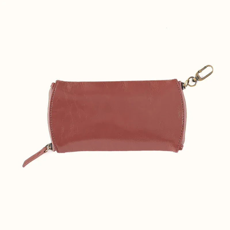 Hobo Fashion Spark Double Eyeglass Case - Polished Leather | Rosewood