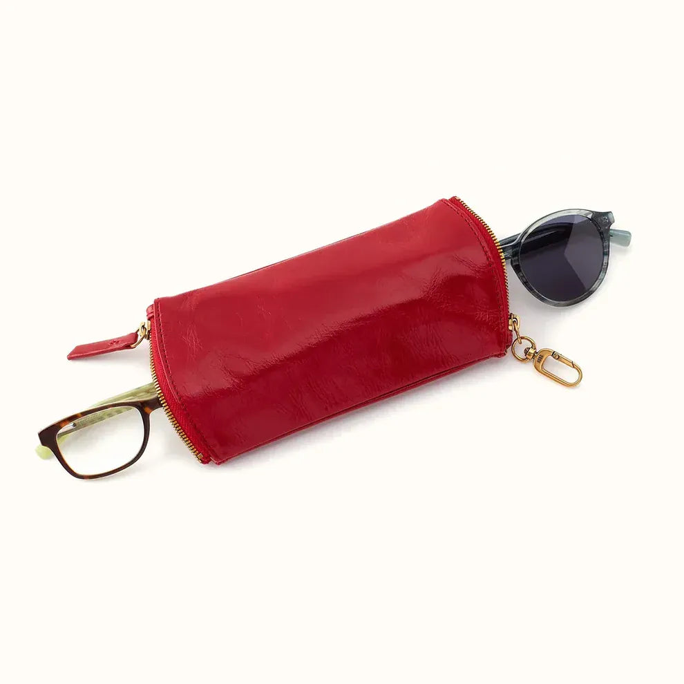 Hobo Fashion Spark Double Eyeglass Case - Polished Leather | True Red