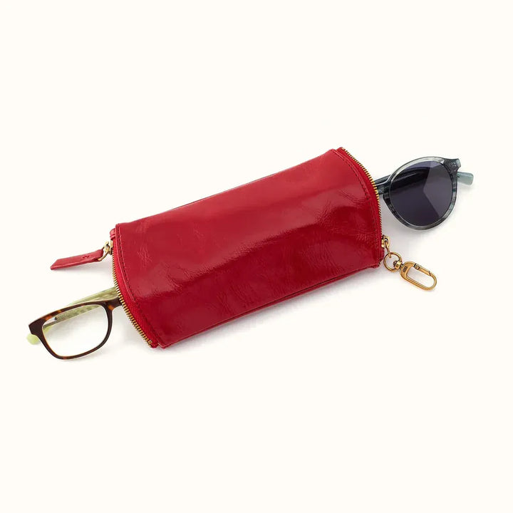 Hobo Fashion Spark Double Eyeglass Case - Polished Leather | True Red