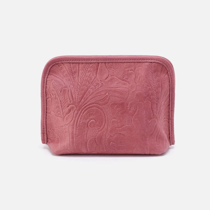 Hobo Pouch Beauty Cosmetic Pouch - Mauve Tooled Emboss