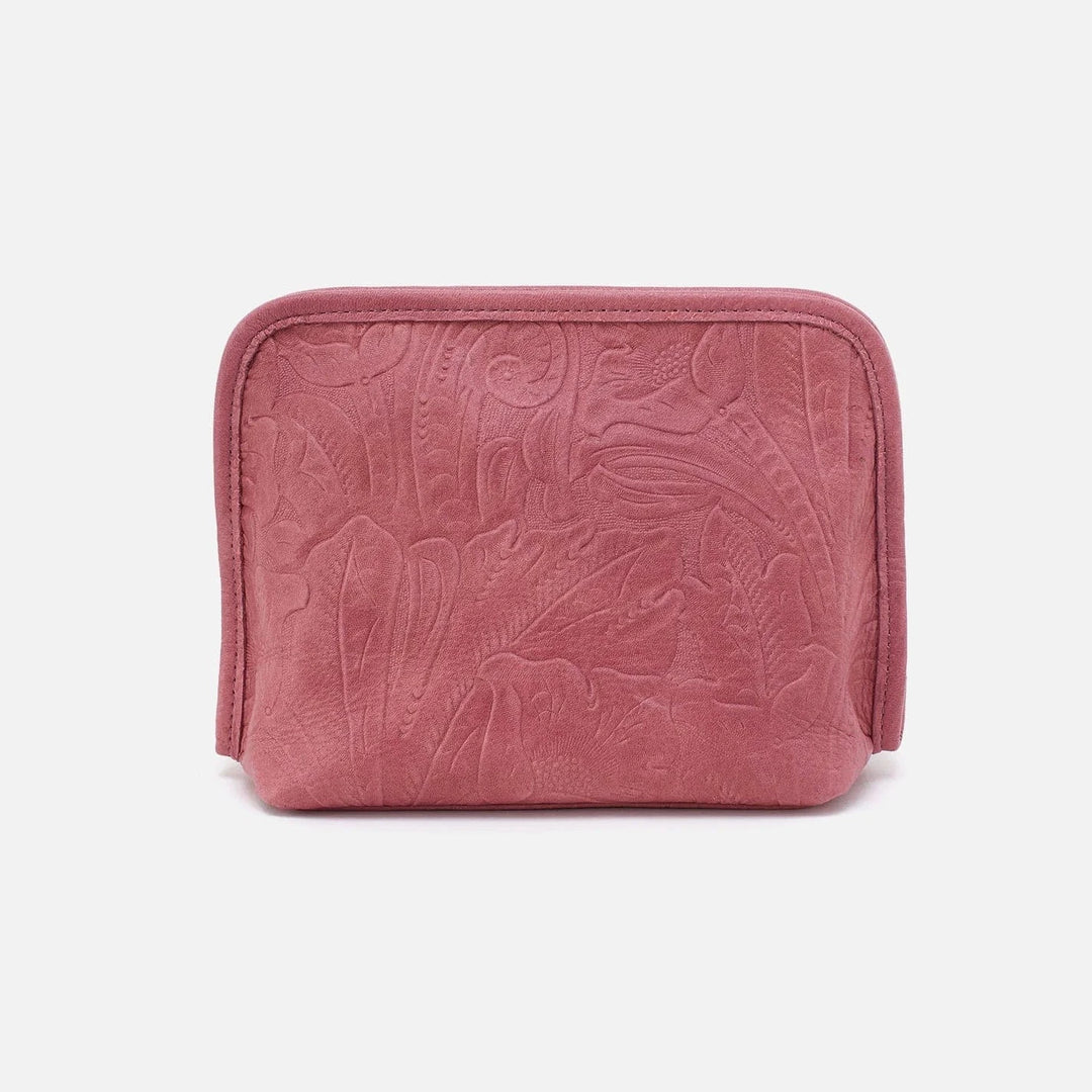 Hobo Pouch Beauty Cosmetic Pouch - Mauve Tooled Emboss