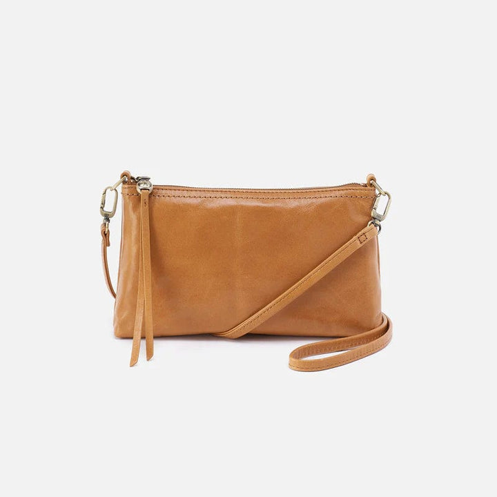 Hobo Purse Darcy Crossbody in Metallic Leather - Natural