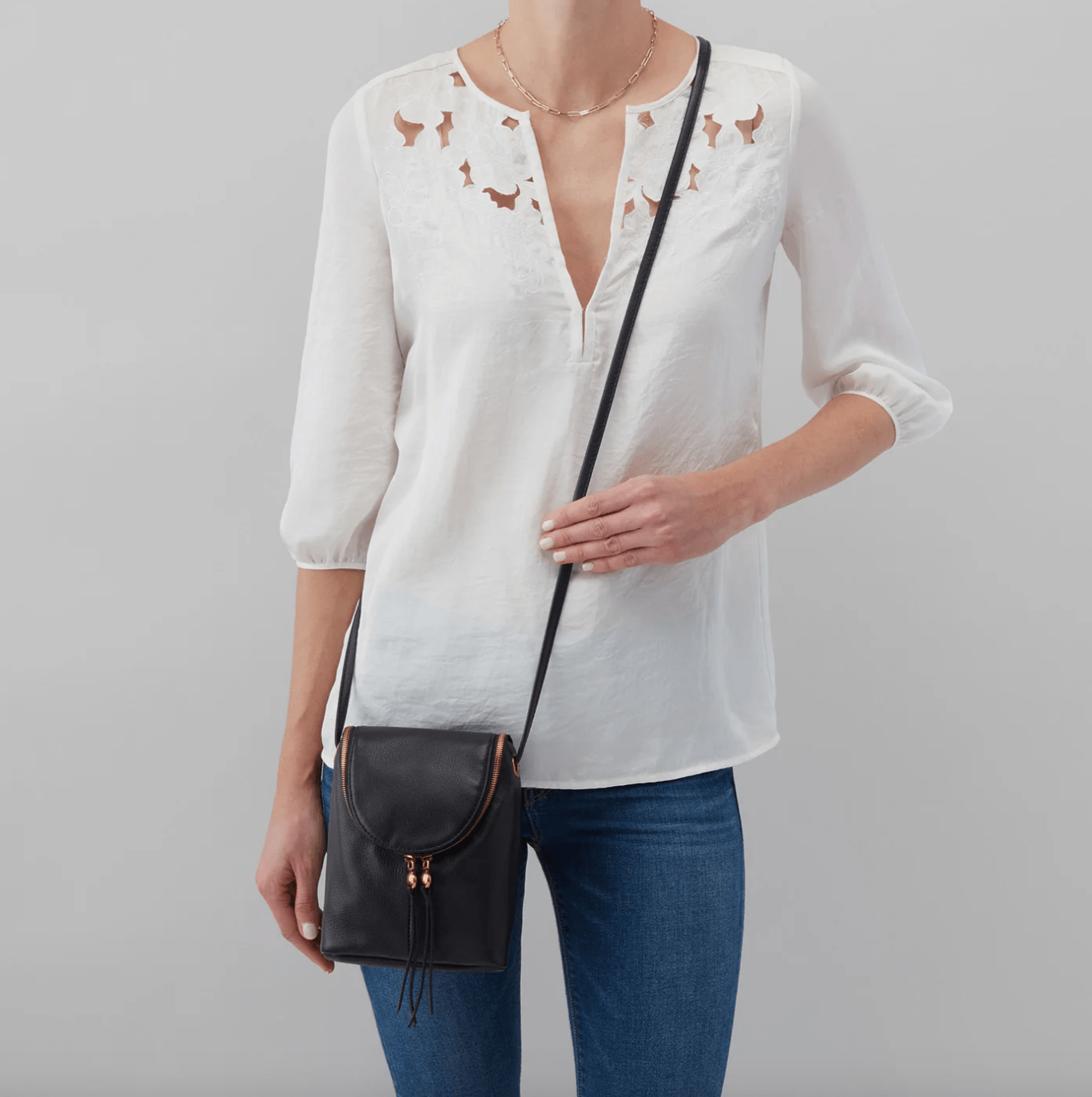 Hobo Purse Fern Crossbody - Black