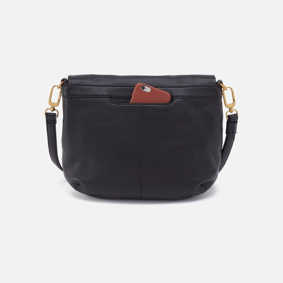 Hobo Purse Fern Foldover Messenger - Black