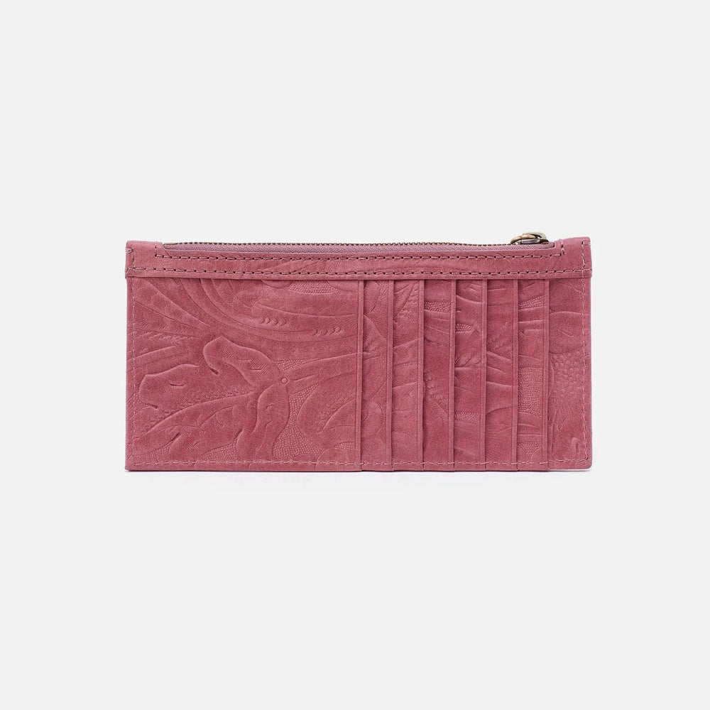 Hobo Wallet Carte Card Case - Mauve Tooled Emboss