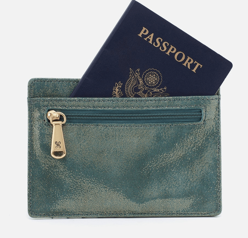 Hobo Wallet Euro Slide Credit Card Wallet - Evergreen Shimmer
