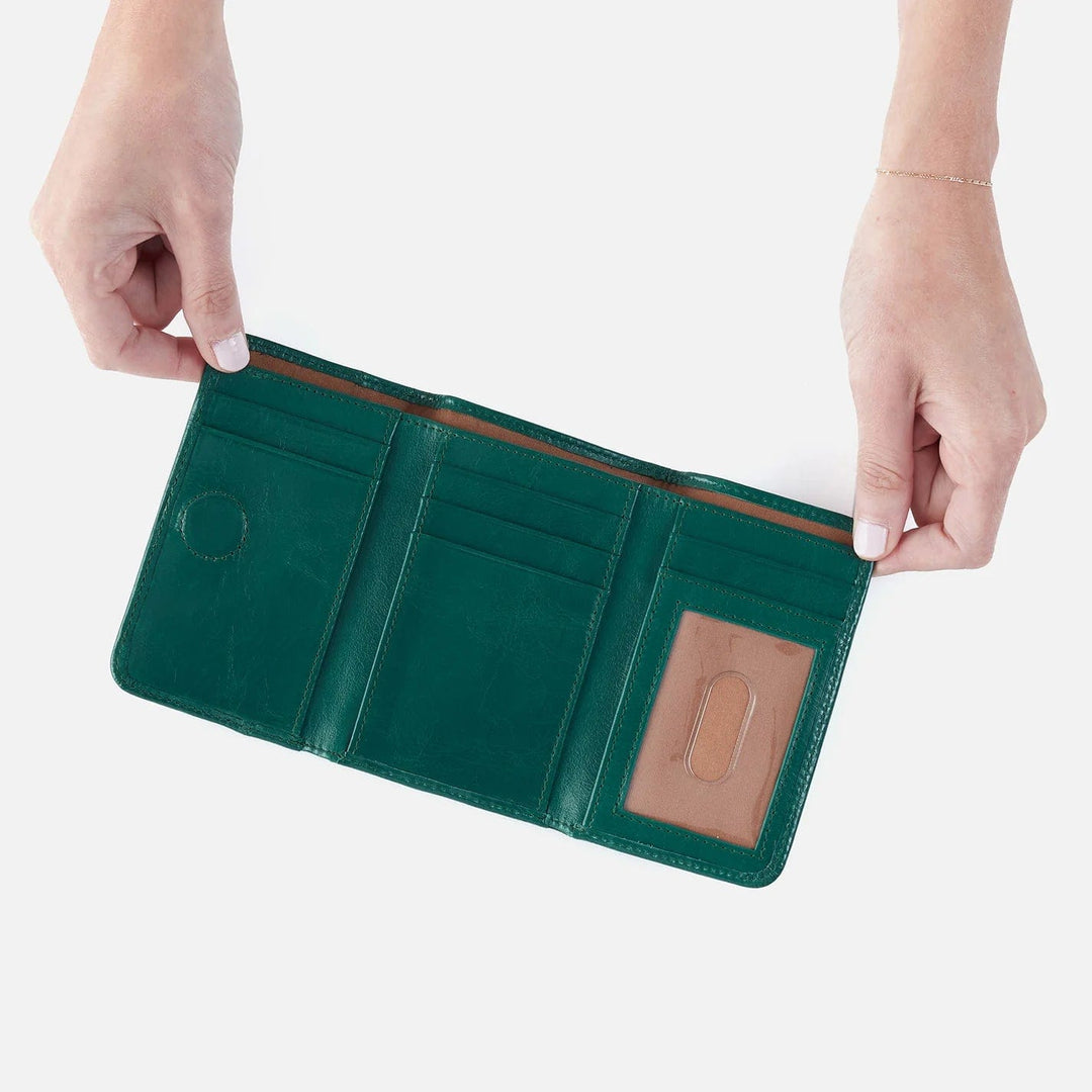 Hobo Wallet Jill Mini Trifold Wallet - Alpine Green