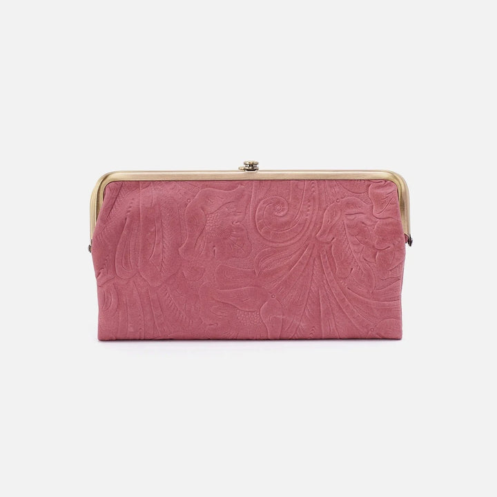 Hobo Wallet Lauren Clutch-Wallet - Mauve Tooled Emboss