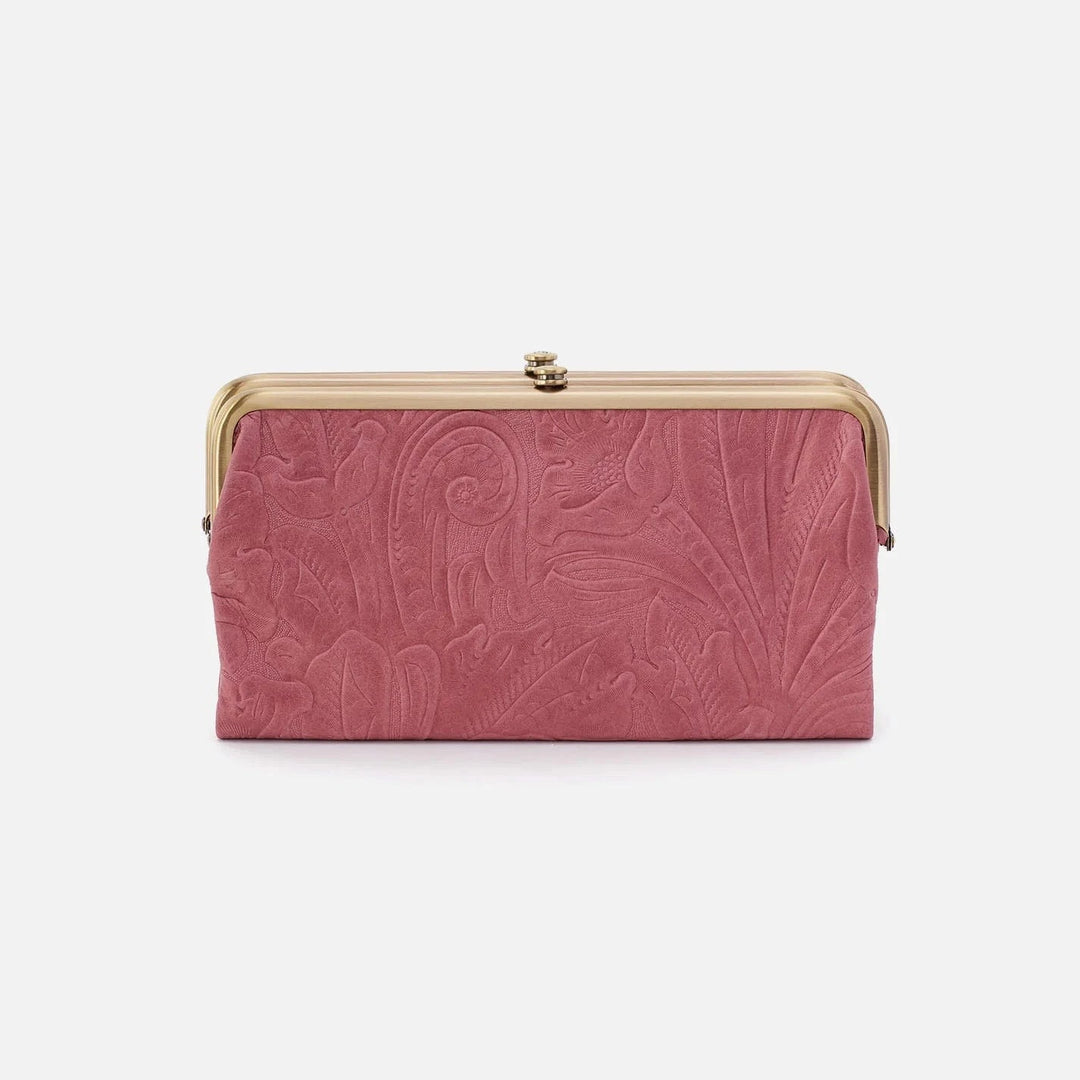 Hobo Wallet Lauren Clutch-Wallet - Mauve Tooled Emboss