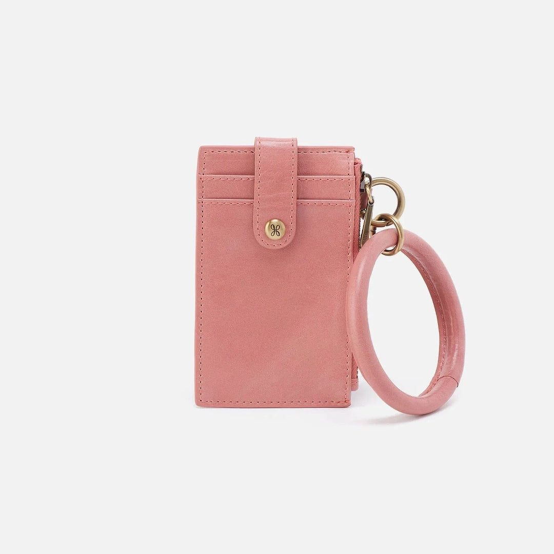 Hobo Wallet Ring Credit Card Wristlet - Rose