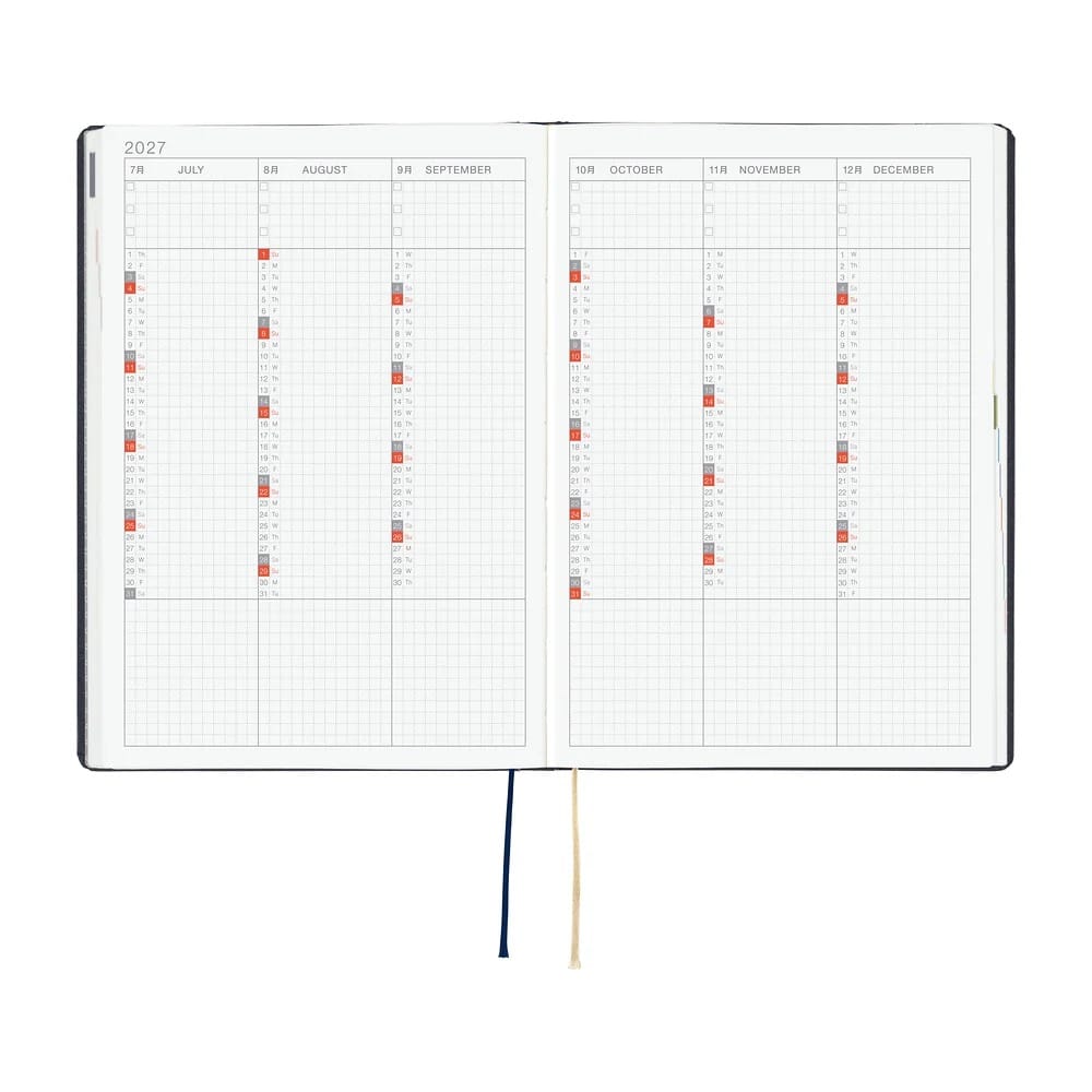 Hobonichi Paper Default Hobonichi Techo 2027 A5 HON Planner | Slash (Navy)