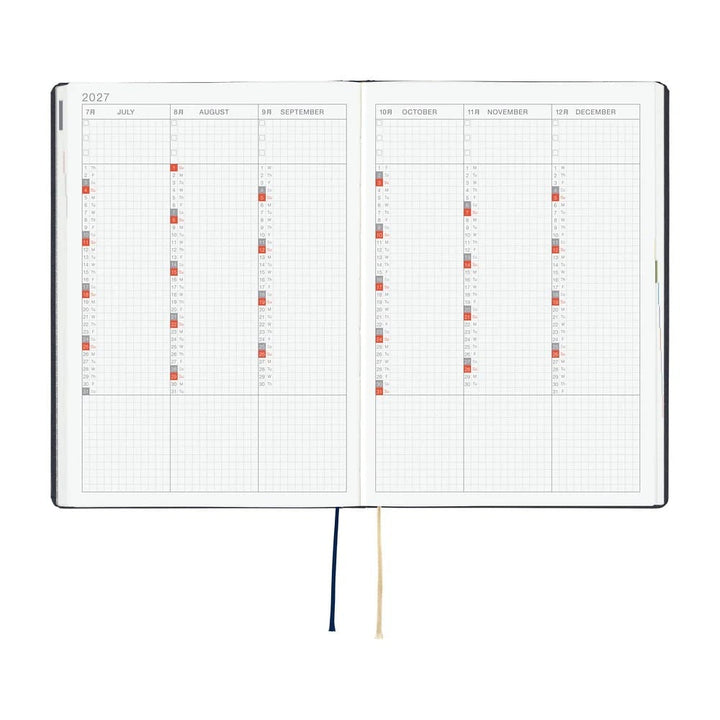 Hobonichi Paper Default Hobonichi Techo 2027 A5 HON Planner | Slash (Navy)