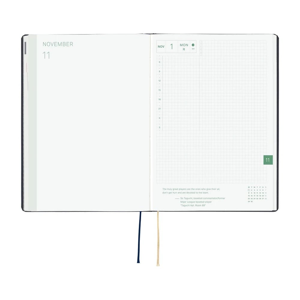 Hobonichi Paper Default Hobonichi Techo 2027 A5 HON Planner | Slash (Navy)