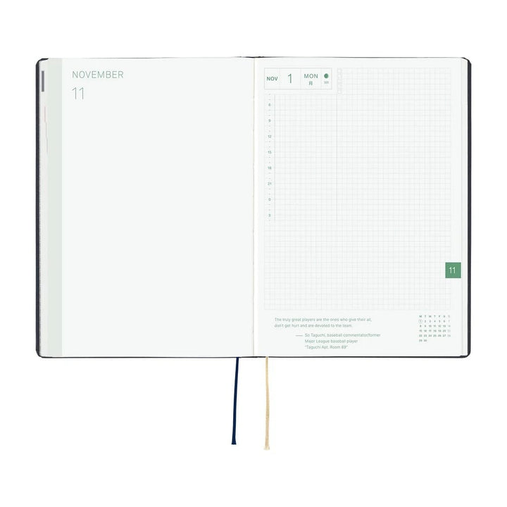 Hobonichi Paper Default Hobonichi Techo 2027 A5 HON Planner | Slash (Navy)