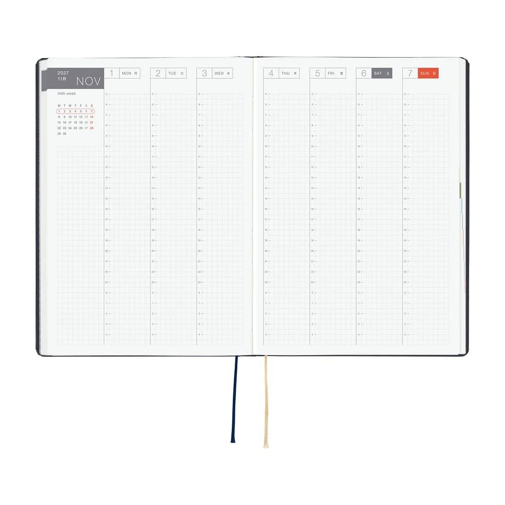 Hobonichi Paper Default Hobonichi Techo 2027 A5 HON Planner | Slash (Navy)