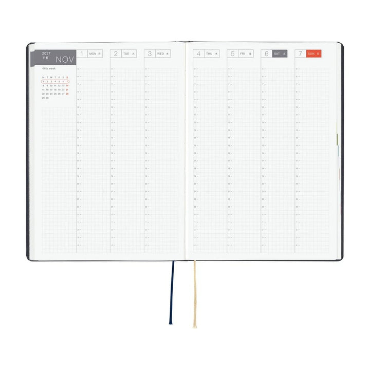 Hobonichi Paper Default Hobonichi Techo 2027 A5 HON Planner | Slash (Navy)