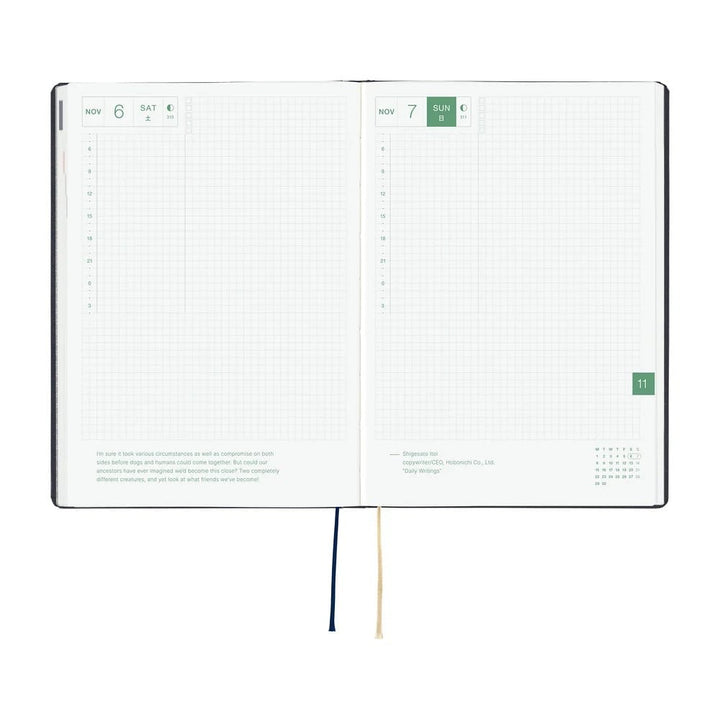 Hobonichi Paper Default Hobonichi Techo 2027 A5 HON Planner | Slash (Navy)