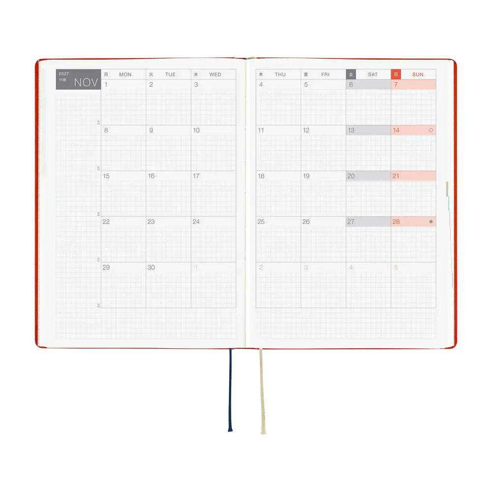 Hobonichi Paper Default Hobonichi Techo 2027 A5 HON Planner | Yumi Kitagishi: White Cat and Rabbit&