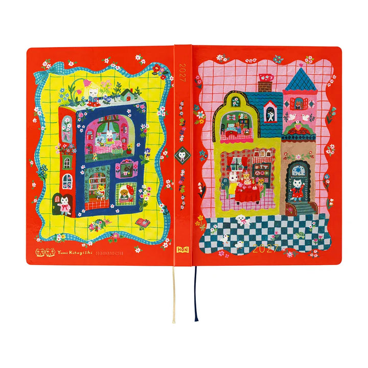 Hobonichi Paper Default Hobonichi Techo 2027 A5 HON Planner | Yumi Kitagishi: White Cat and Rabbit&