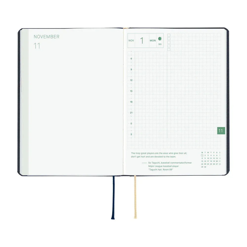 Hobonichi Paper Default Hobonichi Techo 2027 A6 HON Planner | Slash (Navy)