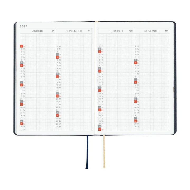 Hobonichi Paper Default Hobonichi Techo 2027 A6 HON Planner | Slash (Navy)