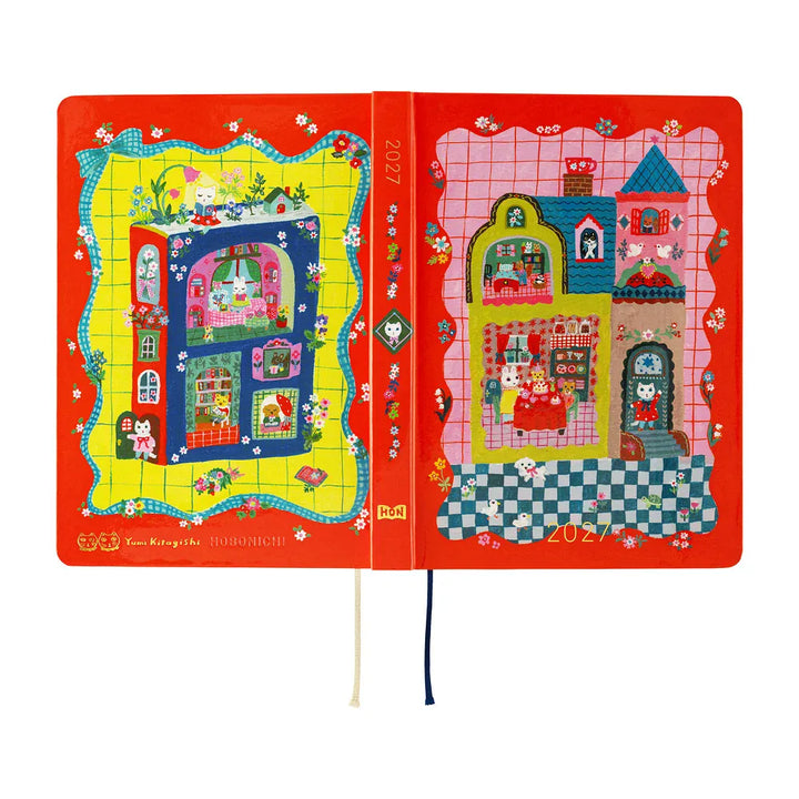 Hobonichi Paper Default Hobonichi Techo 2027 A6 HON Planner | Yumi Kitagishi: White Cat and Rabbit&