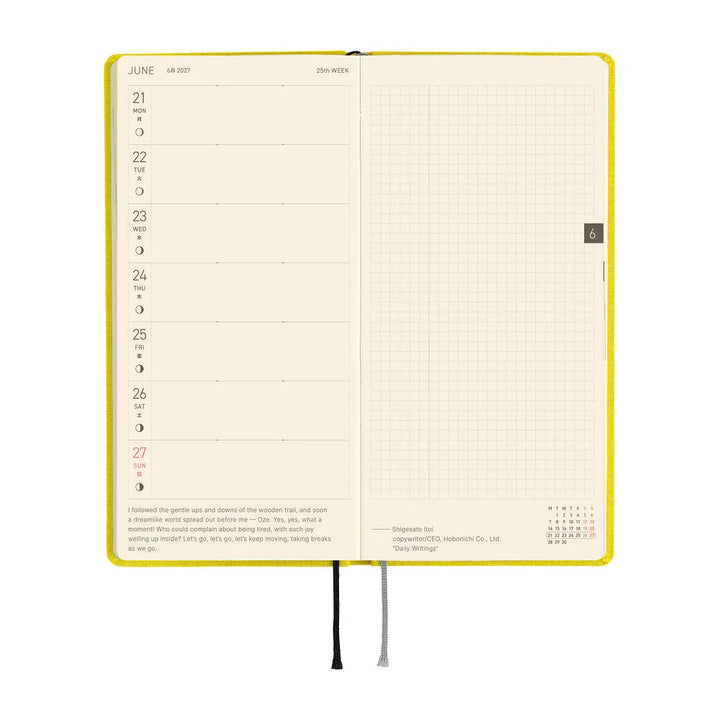 Hobonichi Paper Default Hobonichi Techo 2027 Weeks Planner | Colors: Canaria Yellow