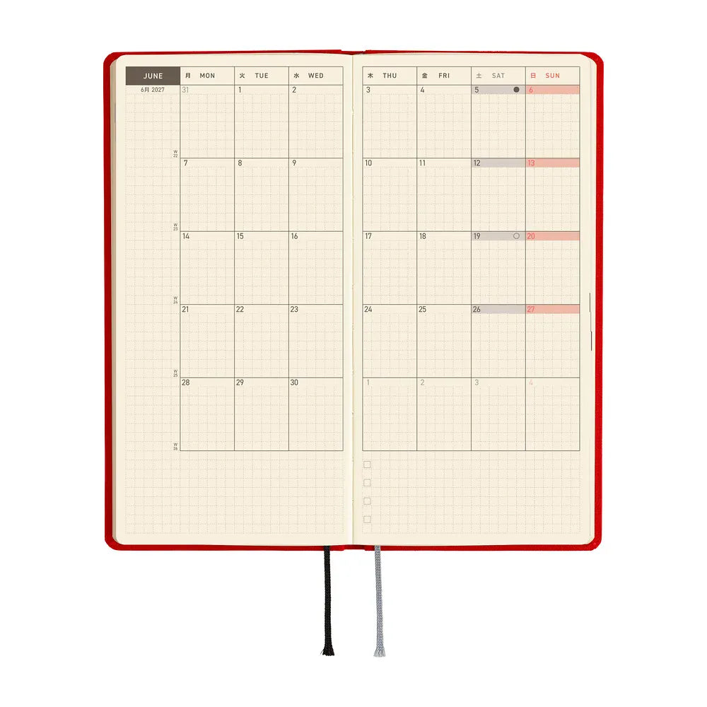 Hobonichi Paper Default Hobonichi Techo 2027 Weeks Planner | Colors: Poppy Red