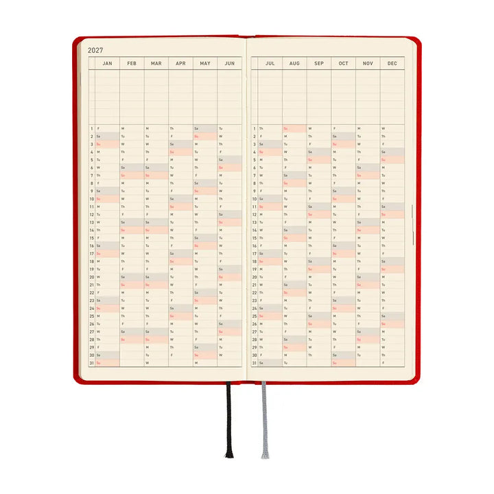 Hobonichi Paper Default Hobonichi Techo 2027 Weeks Planner | Colors: Poppy Red