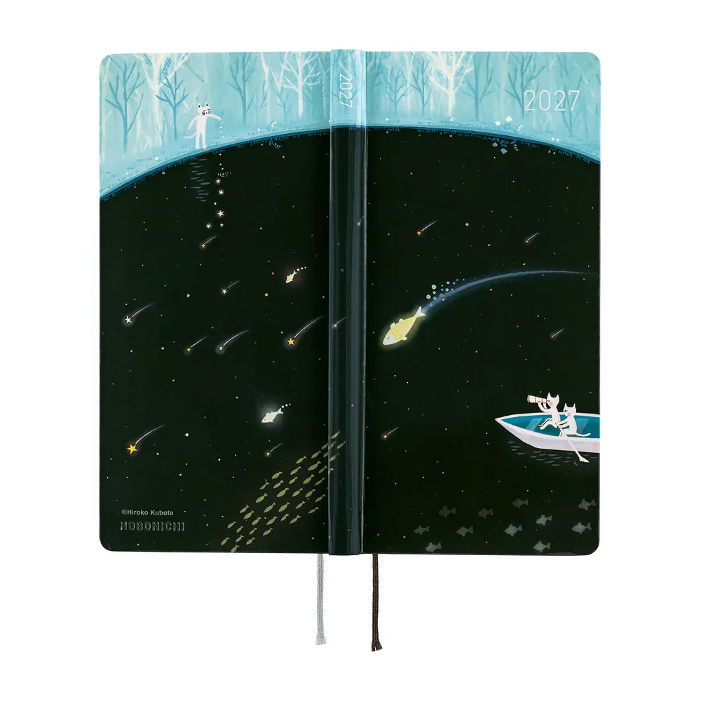 Hobonichi Paper Default Hobonichi Techo 2027 Weeks Planner | Hiroko Kubota: Meteor Shower in the Light Blue Forest